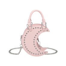 Trendy Crescents Moon handtas met verstelbare kettingriem-Roze