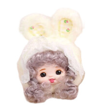 Cute Rabbit Ears Plush Keychain Soft Doll Pendant Lovely-Yellow