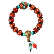 Bracelet extensible en perles turquoise bohème, chaîne de-C
