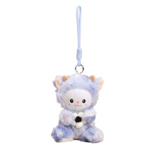 Kleurrijke pluche schapen sleutelhanger zachte stof-Blauw