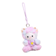 Playful Miniature Lamb Key Clip Cartoon Animal Stuffed-Purple