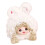 Adorable Rabbit Ears Keyring Colorful Cloth Toy Accessory-White 1