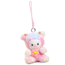 Playful Miniature Lamb Key Clip Cartoon Animal Stuffed-Pink