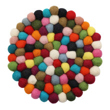Hittebestendige placemat voor eettafel, wollen pot,-Rond 24CM