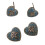 Boucles d'oreilles en forme de cœur bleu Turquoise-UN 2