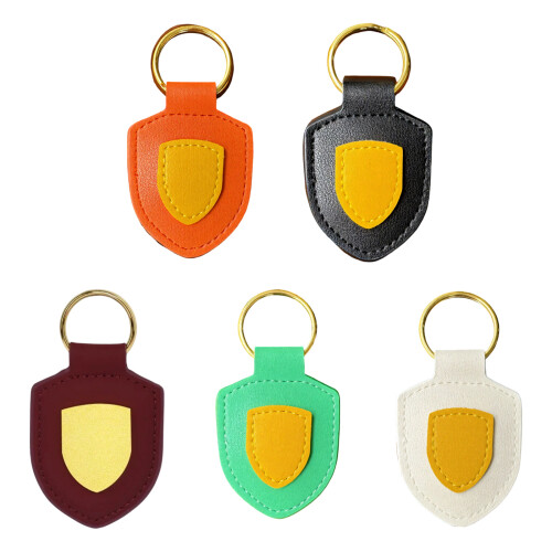 PU Leather Shield Keyring Individualized Gift For-Green 1