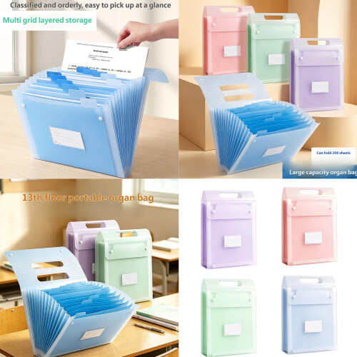 Large Capacity File Organizers Document File Folders-Blue 2