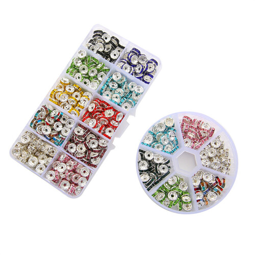 Plastic Glitter Wheel Spacers for DIY Bracelet-10 squares 1