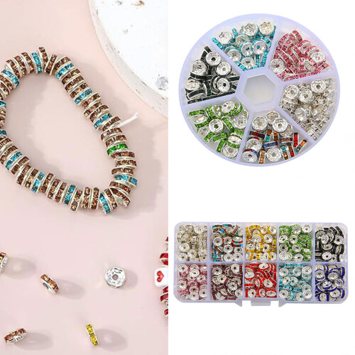 Plastic Glitter Wheel Spacers for DIY Bracelet-10 squares 2