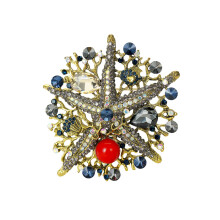 Glamourous Sea Star Pin Adorned With-2834 champagne color