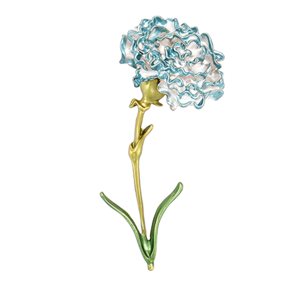 Blue Classical Alloy Carnation Brooch With Enamel Coloring- 1440