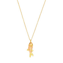 Delicate Pearls Accent Fish Charm Necklace For Women And Girls-7