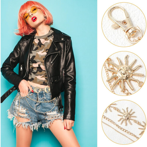 Cinturón de cadena multicapa dorado para mujer 1