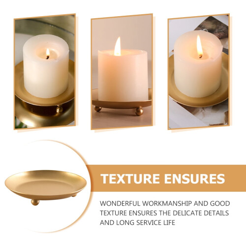Candle Plate Iron Candle Tray Accessory 1 Piece 2