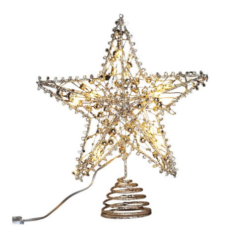 Lighted 3D Rose Gold Star Tree Topper 1