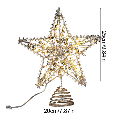Lighted 3D Rose Gold Star Tree Topper 2