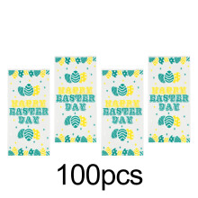 Sachets de bonbons lapin de Pâques et œufs, OPP transparent, 100 pièces