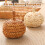 Straw Pumpkin Table Centerpiece Rustic Cotton Embroidered 2
