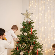 Lighted 3D Rose Gold Star Tree Topper