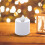 6er-Pack orangefarbene LED-Teelichter mit Kürbismotiv 4