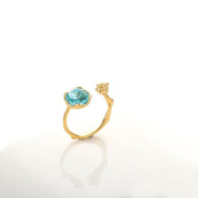 December Birthstone Ring 18K Gold Plated Colored Zircon