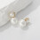 Pearl Stud Earrings in 18K Gold Plated Setting 1