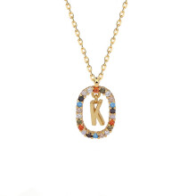 Alphabet Necklace for Women with 26 Letters Zircon Pendant