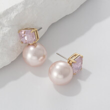 Pearl Stud Earrings in 18K Gold Plated Setting