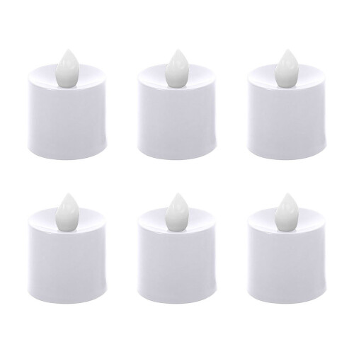 6er-Pack orangefarbene LED-Teelichter mit Kürbismotiv