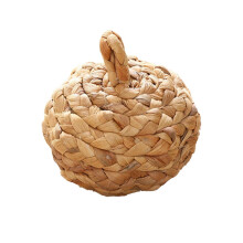 Straw Pumpkin Table Centerpiece Rustic Cotton Embroidered