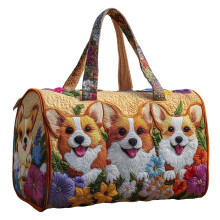 Weekender Bag Cotton Quilted Small 16 x 8 x 8 in