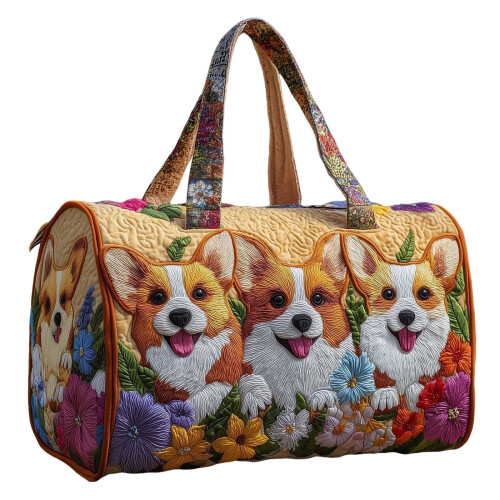 Weekender Bag Cotton Quilted Small 16 x 8 x 8 in
