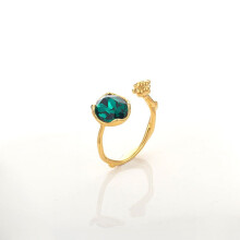December Birthstone Ring 18K Gold Plated Colored Zircon