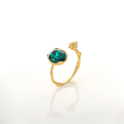 December Birthstone Ring 18K Gold Plated Colored Zircon