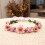 Tiara de flores de Páscoa com rosas e folhas artificiais, rosa. 1