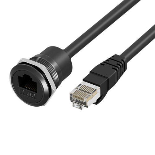 Cat6-Ethernet-Kabeladapter mit C-förmigem Design,-Schwarz 0,5m