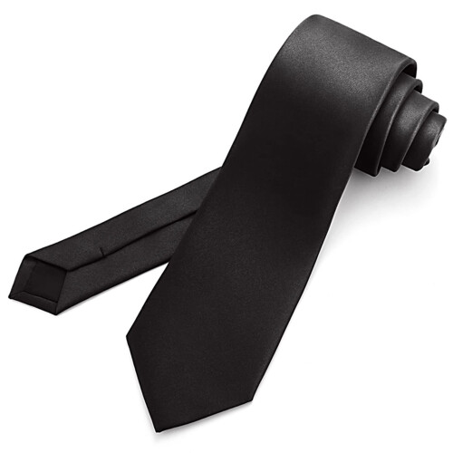 Men's Black Necktie Solid Color 8 cm Width Medium
