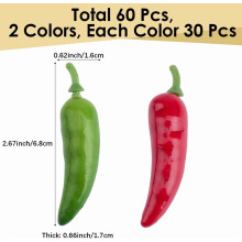 60 ks mini falešných chilli papriček – červené a zelené, realistické