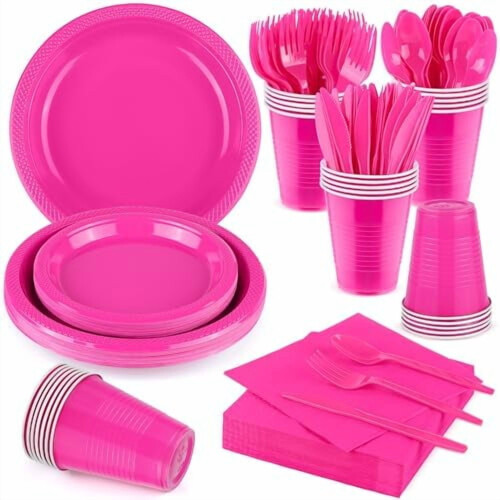 Black Disposable Dinnerware Set – 400 pcs, 7" & 9"