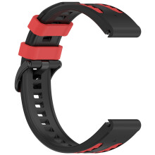 22mm/26mm Smartwatch Silicone Watch Band Straps-black red 26mm
