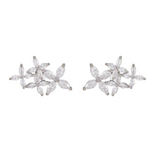 Fashionable Flower Shaped Ear Clip Buckles for FreeClip-Silver
