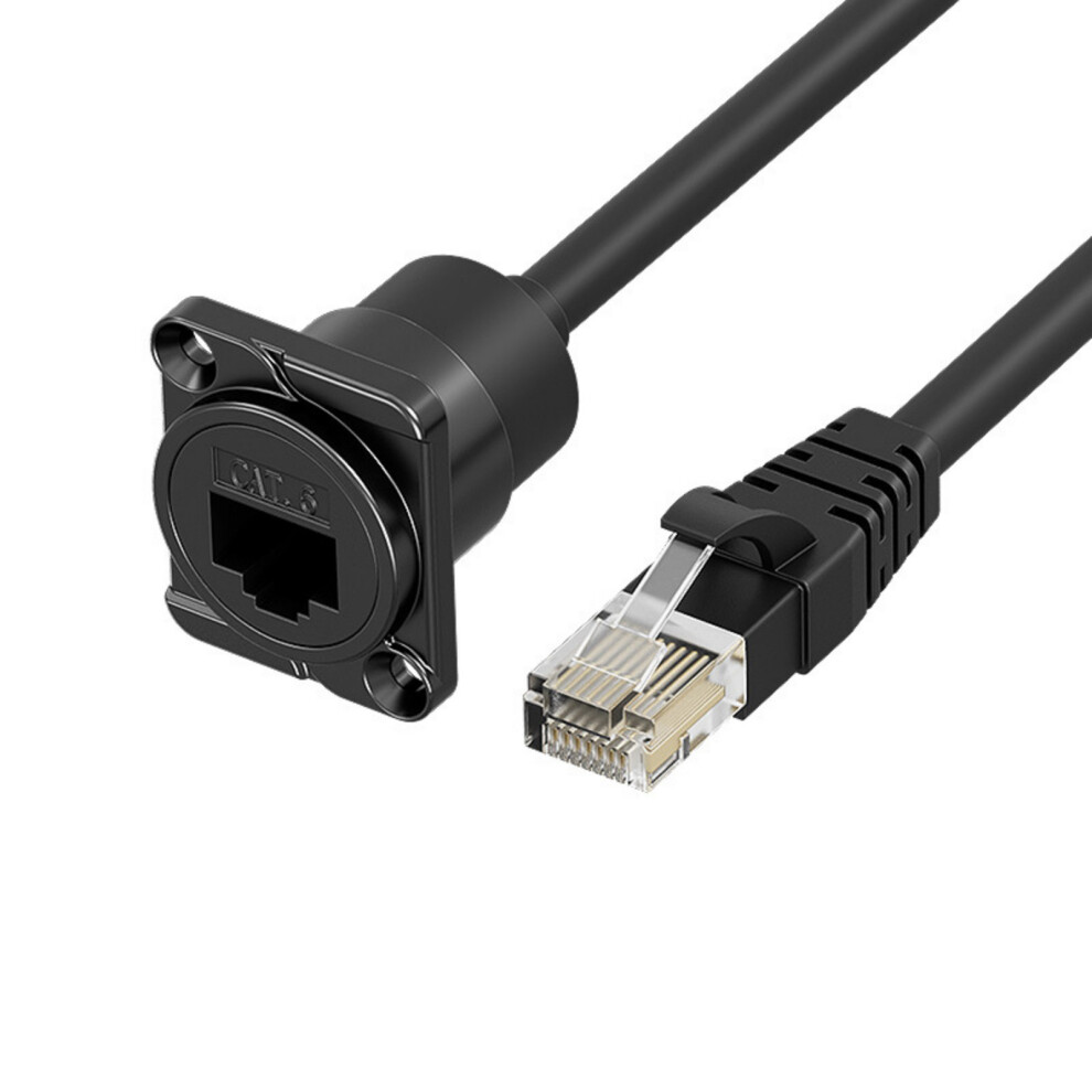 Industrial D Type Rj45 Male To Female Connectors Cat6- 1M Black 7704001112856