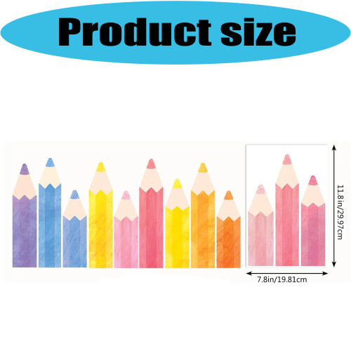 9 Sheets Creative Pencil Design Window Sticker Safe Paper Art 2