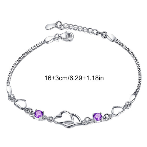 Hjärtformat zirkonarmband i koppar – justerbart 2