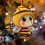 Cartoon Bee Acrylic Pendant 3.14 inch Yellow 5