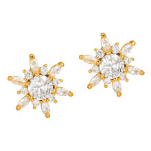 Clip d'oreille à motif de fleur de glace, embellissements-Or