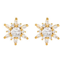 Beautiful Ice Flower Pattern Ear Clip Accent Earphone-Gold