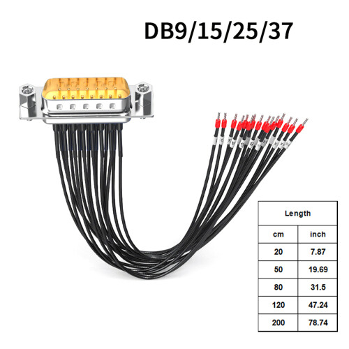 Panel Mount Cable Metal Texture Suitable for-0.2m DB9 female 2