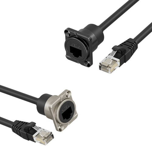 Direct Plugs Panel Mount RJ45 Coupler Cat6 Compatible-Black 3m 1