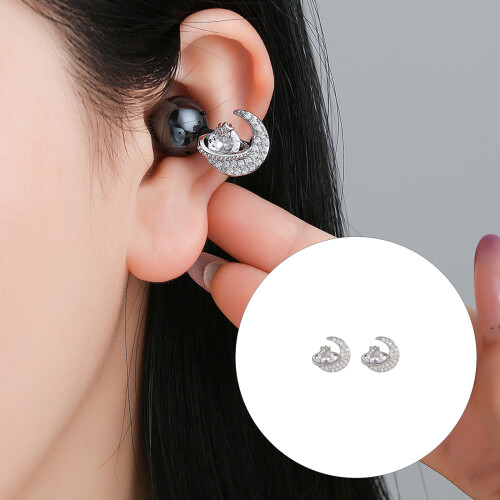 Accessoires d'écouteurs en alliage Star Moon, 2 pièces,-Argent 2